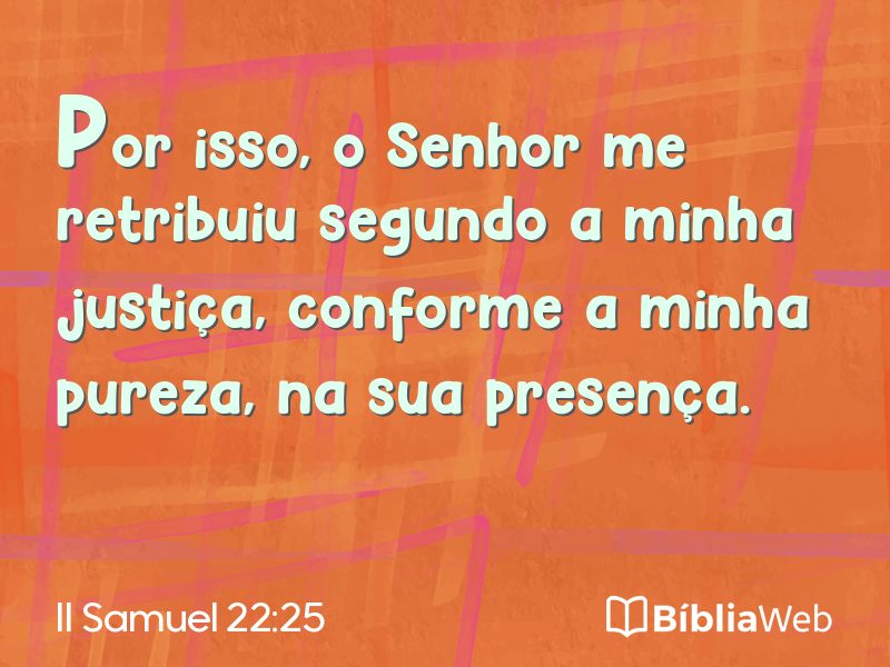 II Samuel 22:25 em imagem para compartilhar