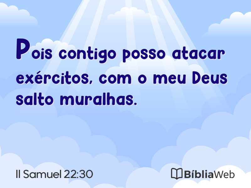 II Samuel 22:30 em imagem para compartilhar