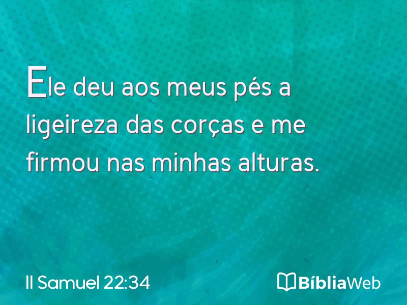 II Samuel 22:34 em imagem para compartilhar