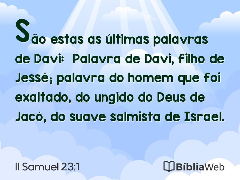 II Samuel 23:1 em imagem para compartilhar