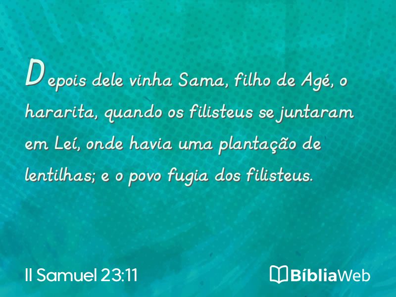 II Samuel 23:11 em imagem para compartilhar