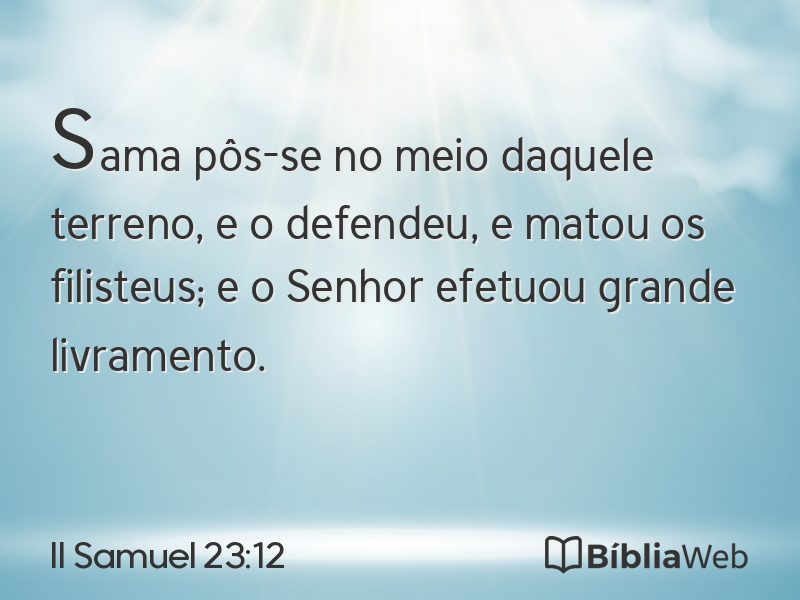 II Samuel 23:12 em imagem para compartilhar
