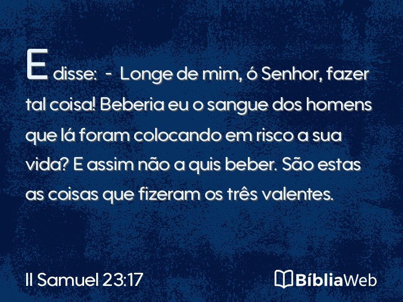II Samuel 23:17 em imagem para compartilhar