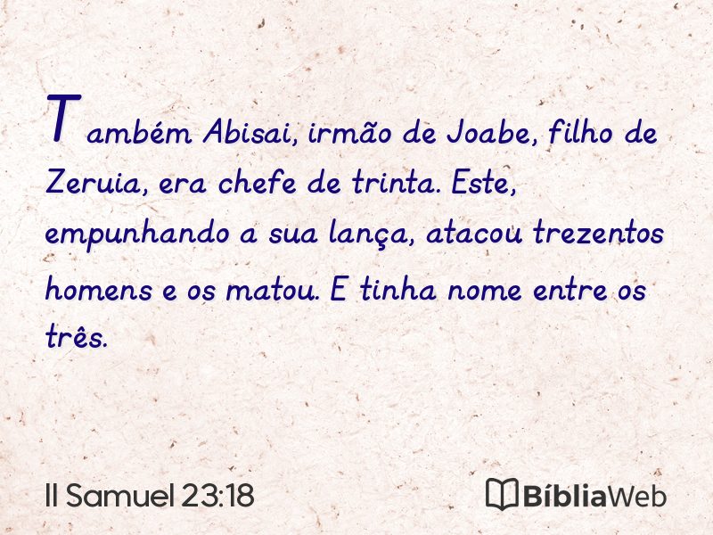 II Samuel 23:18 em imagem para compartilhar
