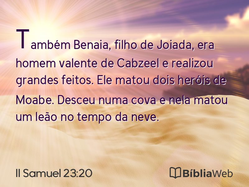 II Samuel 23:20 em imagem para compartilhar