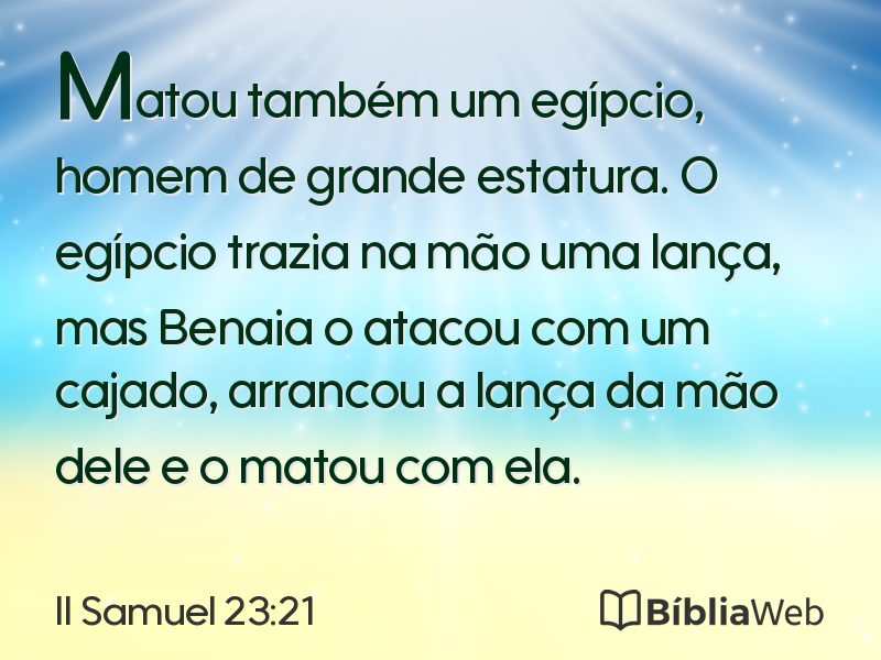 II Samuel 23:21 em imagem para compartilhar