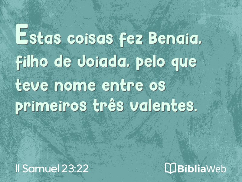 II Samuel 23:22 em imagem para compartilhar