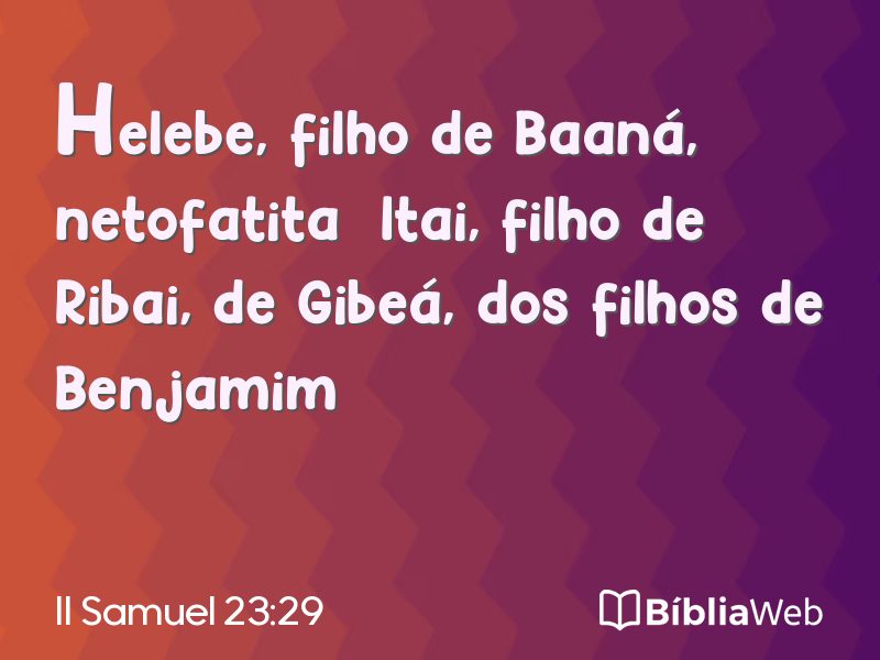 II Samuel 23:29 em imagem para compartilhar