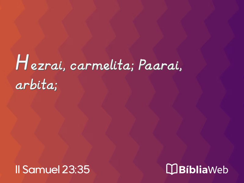 II Samuel 23:35 em imagem para compartilhar