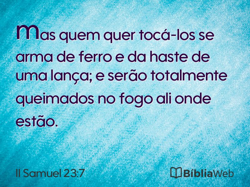 II Samuel 23:7 em imagem para compartilhar