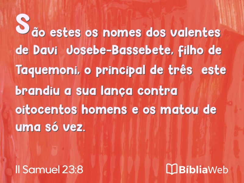 II Samuel 23:8 em imagem para compartilhar