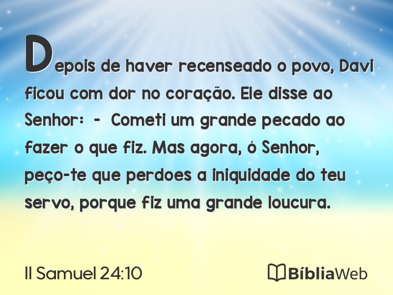 II Samuel 24:10 em imagem para compartilhar