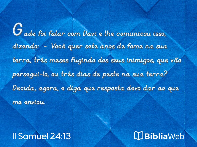 II Samuel 24:13 em imagem para compartilhar