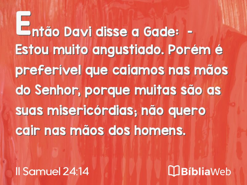II Samuel 24:14 em imagem para compartilhar