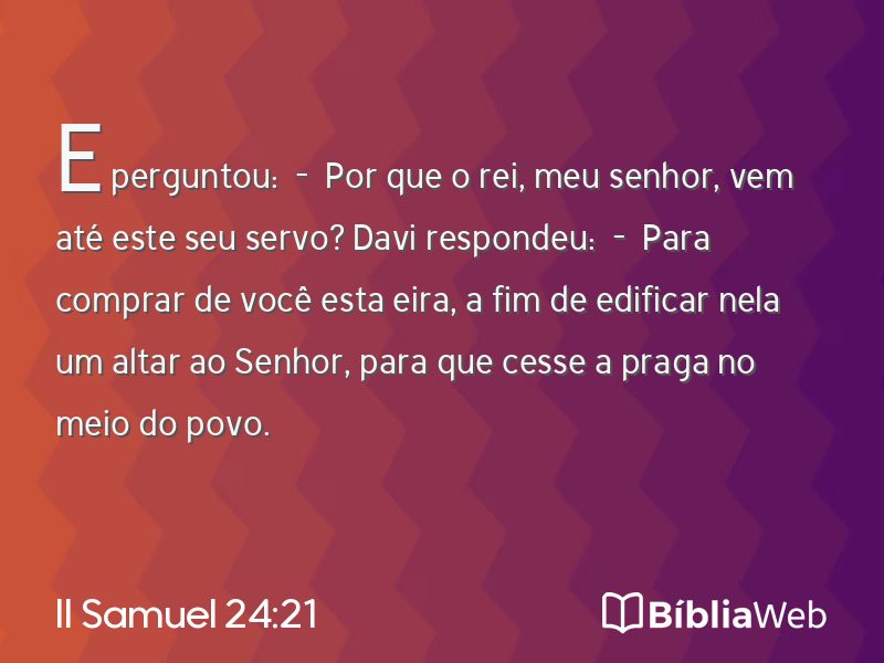 II Samuel 24:21 em imagem para compartilhar