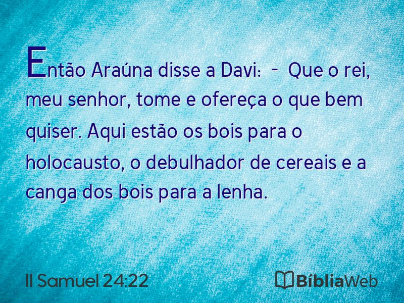 II Samuel 24:22 em imagem para compartilhar