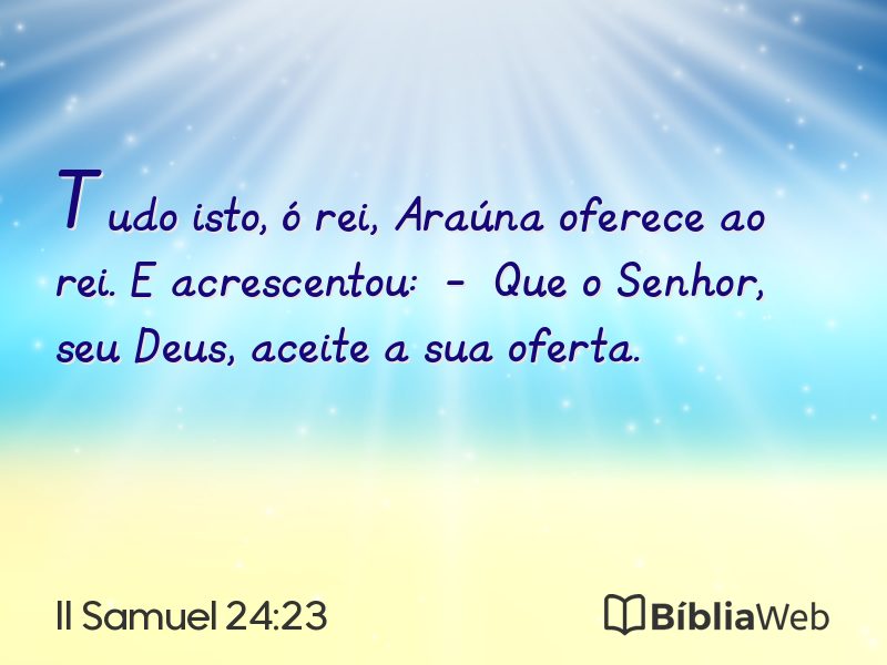 II Samuel 24:23 em imagem para compartilhar