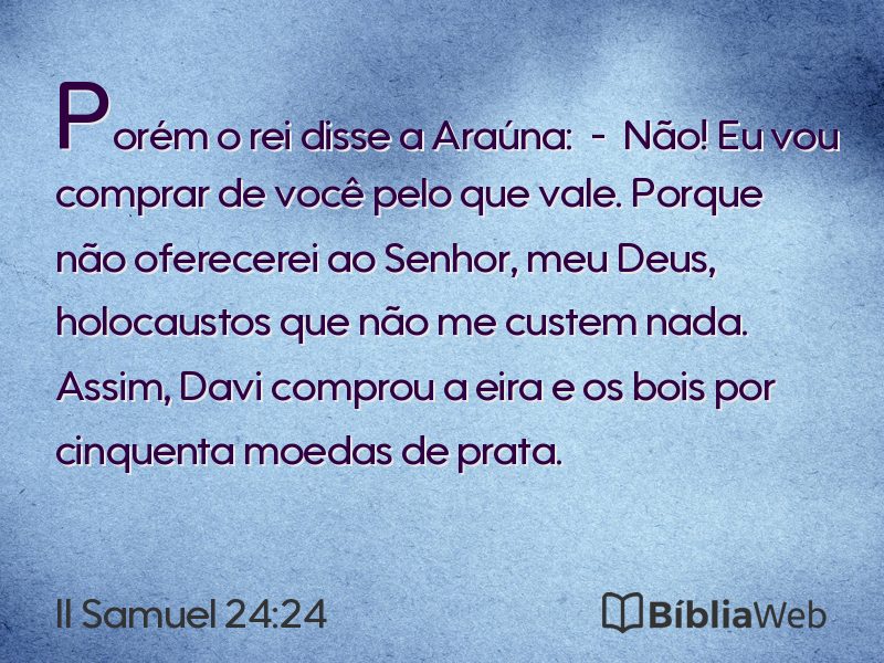 II Samuel 24:24 em imagem para compartilhar