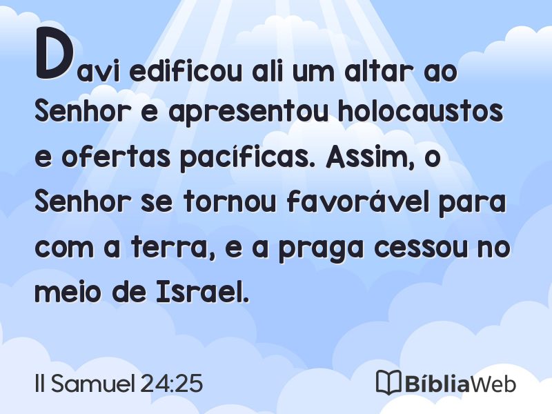 II Samuel 24:25 em imagem para compartilhar