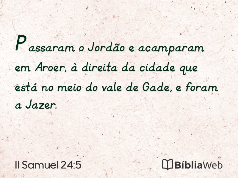 II Samuel 24:5 em imagem para compartilhar