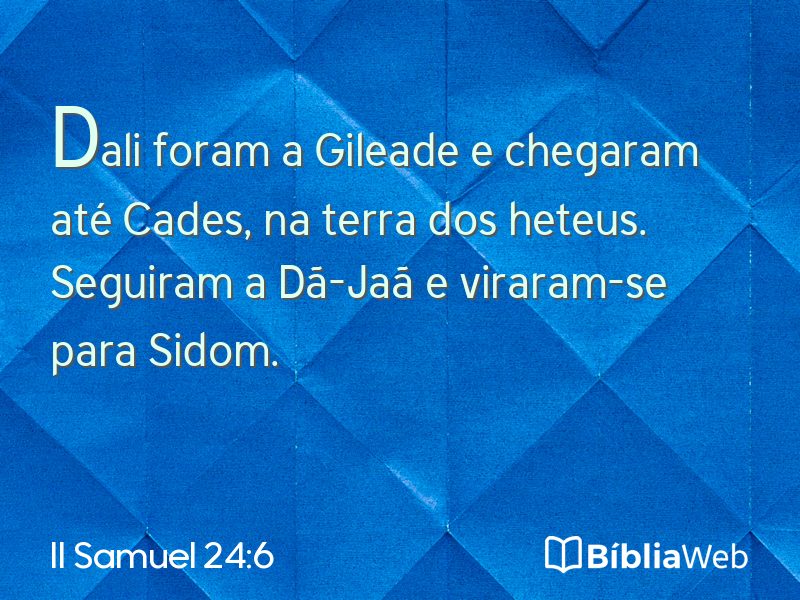 II Samuel 24:6 em imagem para compartilhar