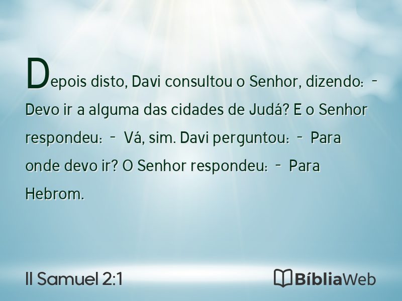 II Samuel 2:1 em imagem para compartilhar