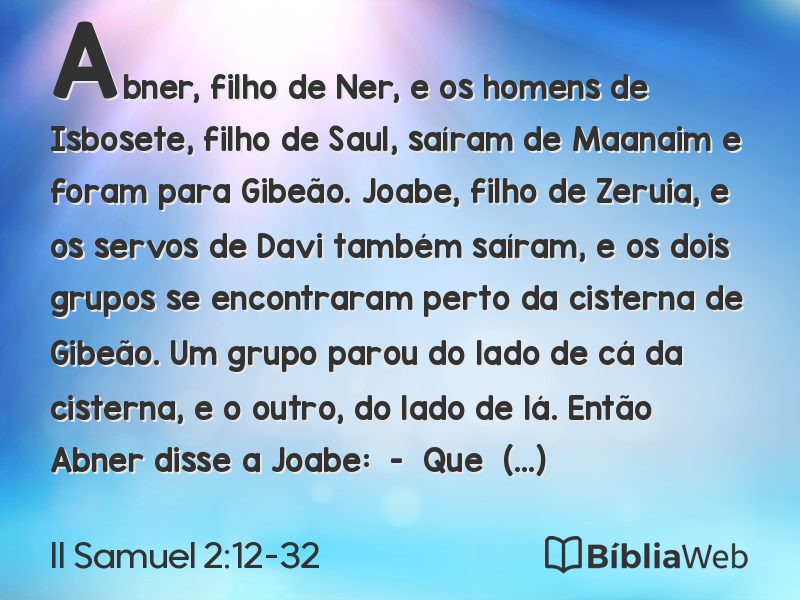 II Samuel 2:12-32 em imagem para compartilhar