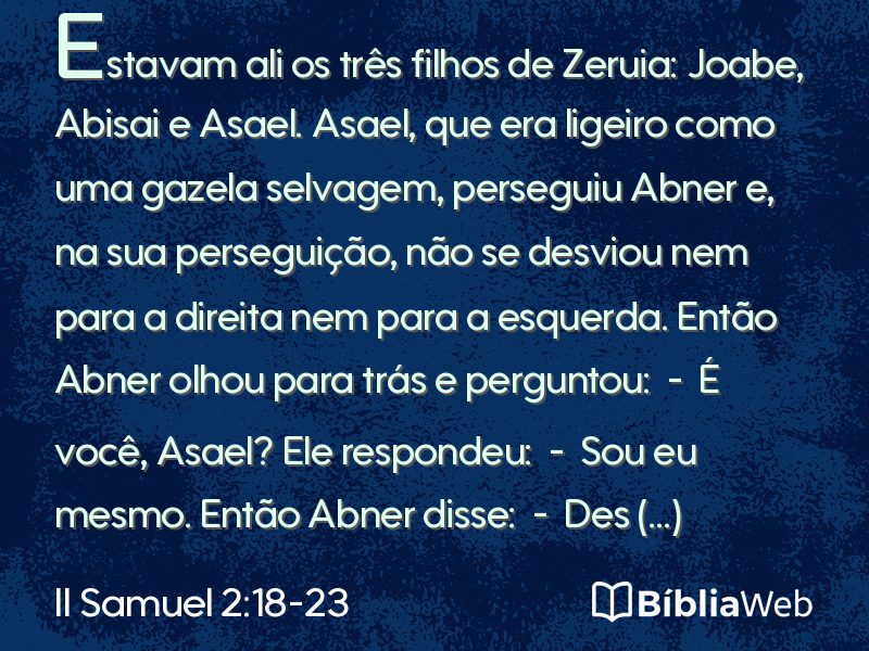 II Samuel 2:18-23 em imagem para compartilhar