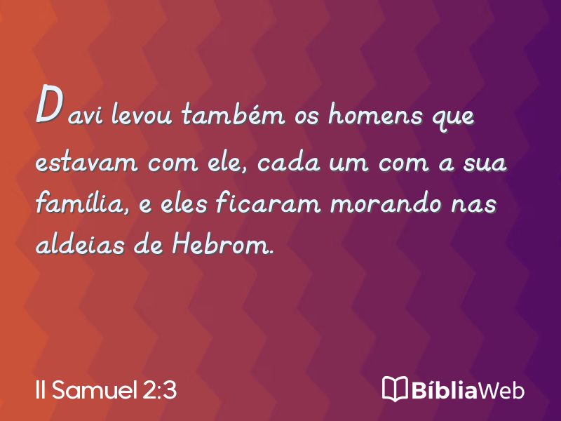 II Samuel 2:3 em imagem para compartilhar
