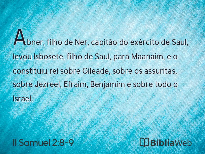 II Samuel 2:8-9 em imagem para compartilhar