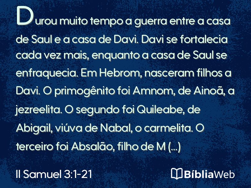 II Samuel 3:1-21 em imagem para compartilhar