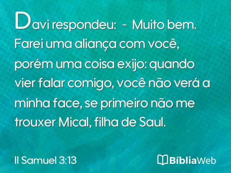 II Samuel 3:13 em imagem para compartilhar