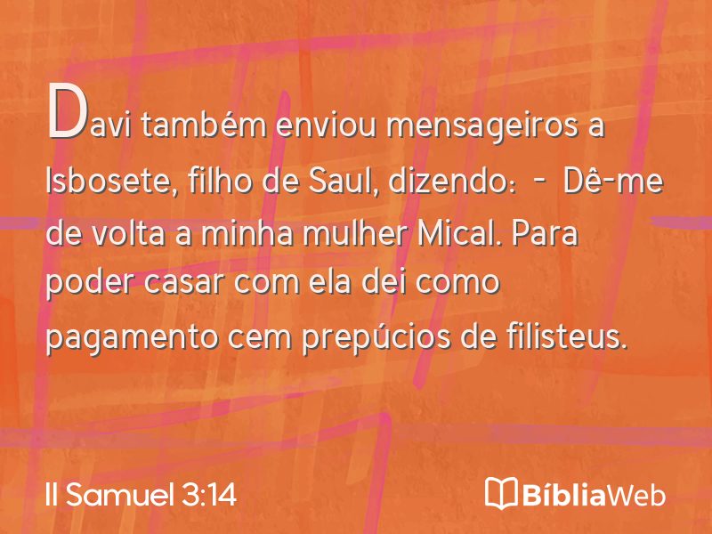 II Samuel 3:14 em imagem para compartilhar