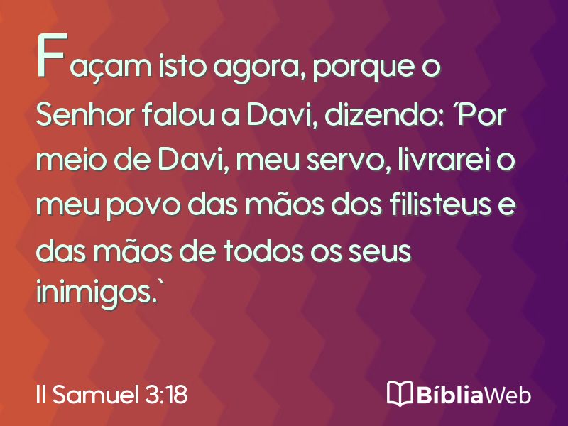II Samuel 3:18 em imagem para compartilhar