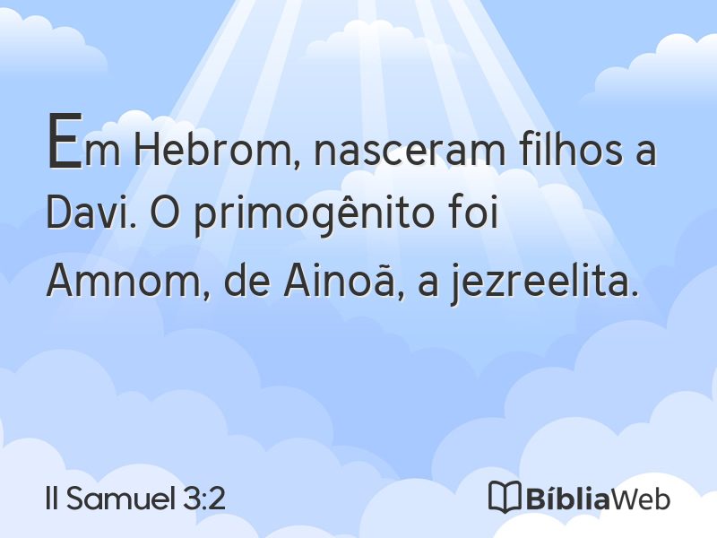 II Samuel 3:2 em imagem para compartilhar