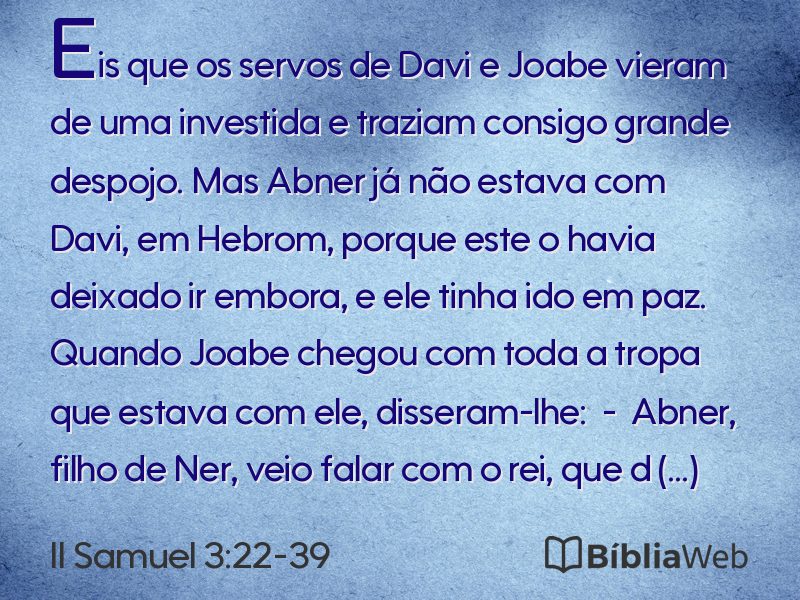 II Samuel 3:22-39 em imagem para compartilhar