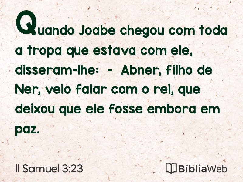 II Samuel 3:23 em imagem para compartilhar