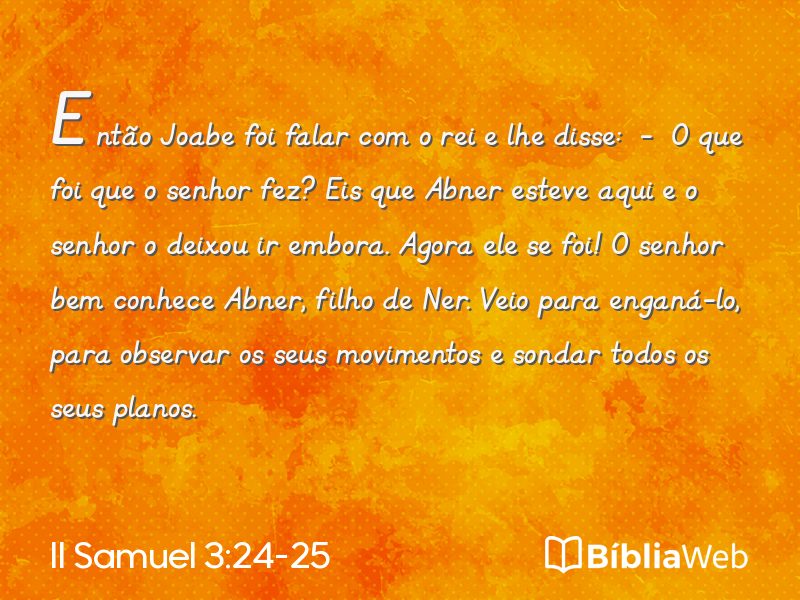 II Samuel 3:24-25 em imagem para compartilhar