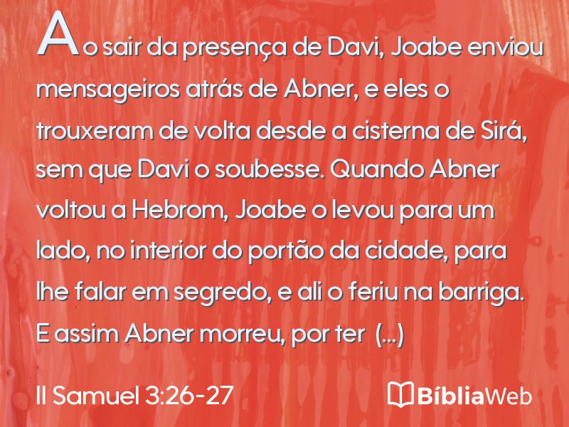 II Samuel 3:26-27 em imagem para compartilhar