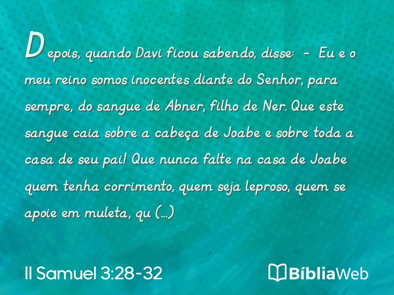 II Samuel 3:28-32 em imagem para compartilhar