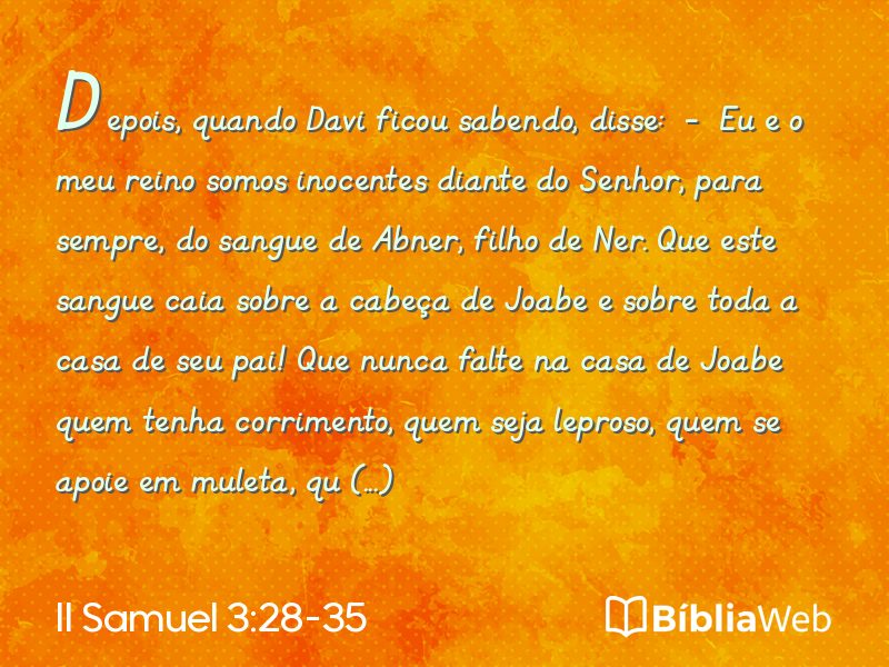 II Samuel 3:28-35 em imagem para compartilhar
