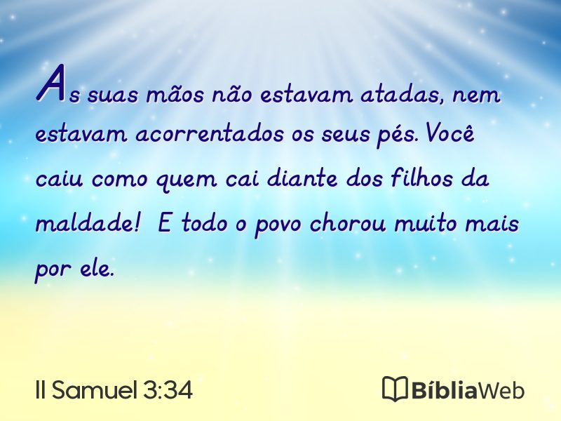 II Samuel 3:34 em imagem para compartilhar
