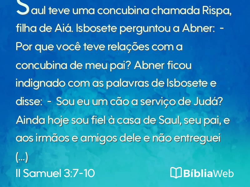 II Samuel 3:7-10 em imagem para compartilhar