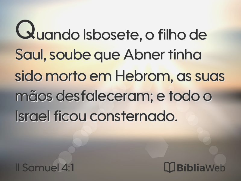 II Samuel 4:1 em imagem para compartilhar