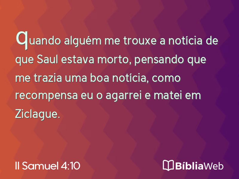 II Samuel 4:10 em imagem para compartilhar