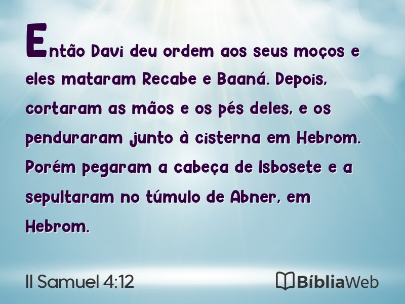 II Samuel 4:12 em imagem para compartilhar