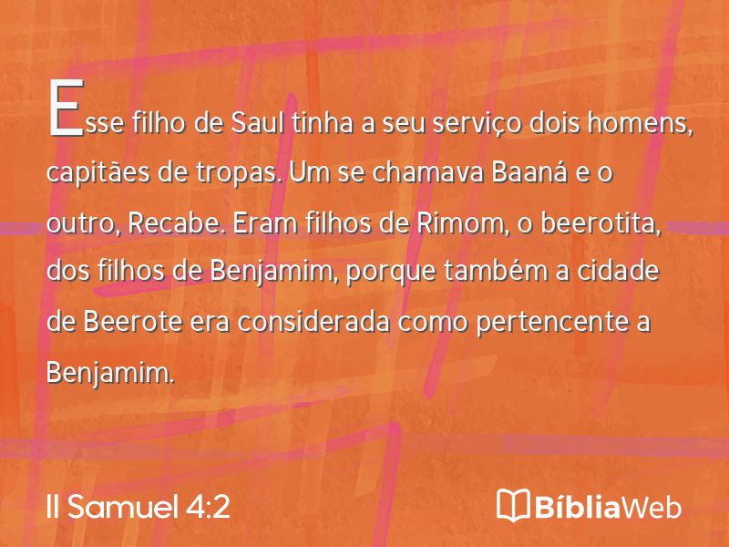 II Samuel 4:2 em imagem para compartilhar