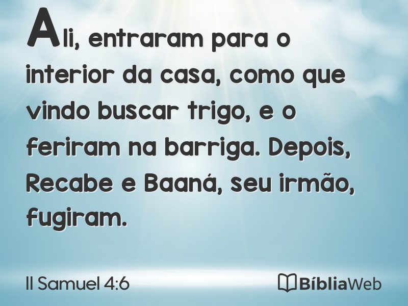 II Samuel 4:6 em imagem para compartilhar