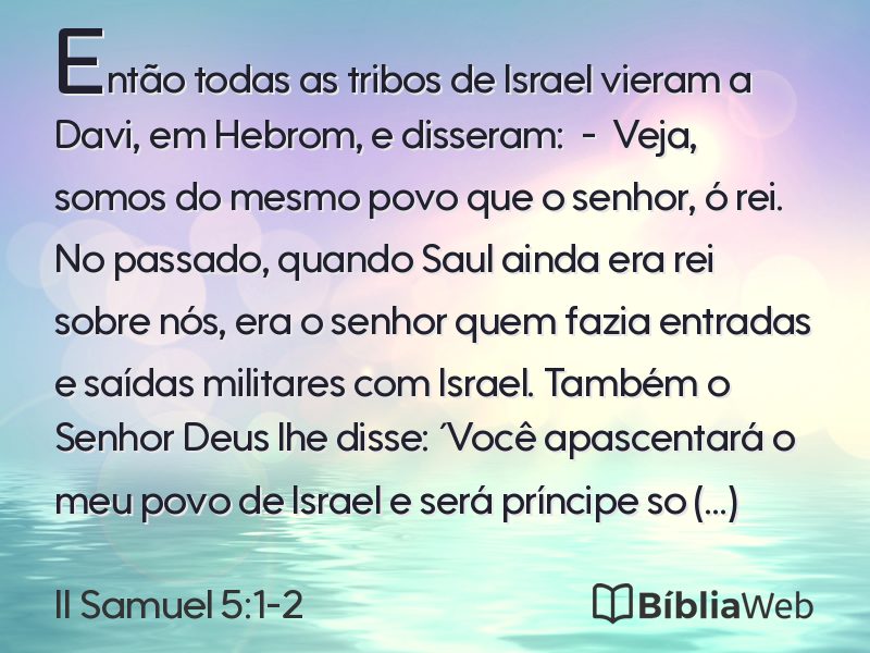 II Samuel 5:1-2 em imagem para compartilhar