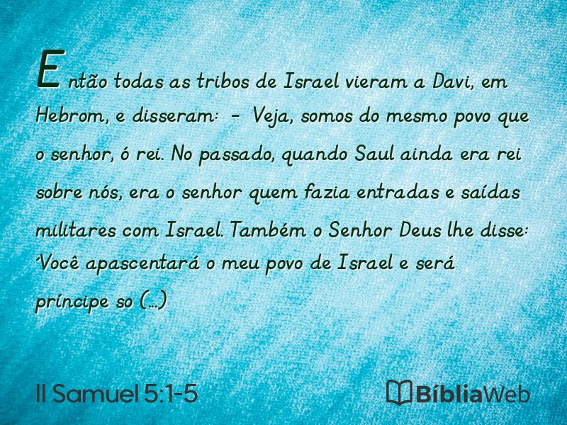 II Samuel 5:1-5 em imagem para compartilhar